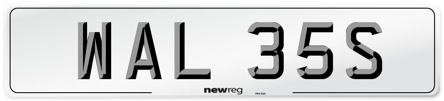 WAL 35S Number Plate from New Reg